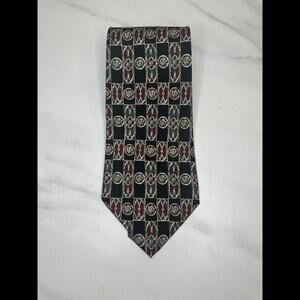 Vintage Christian Dior Cravate Classic corpcore black/multi-colored silk necktie